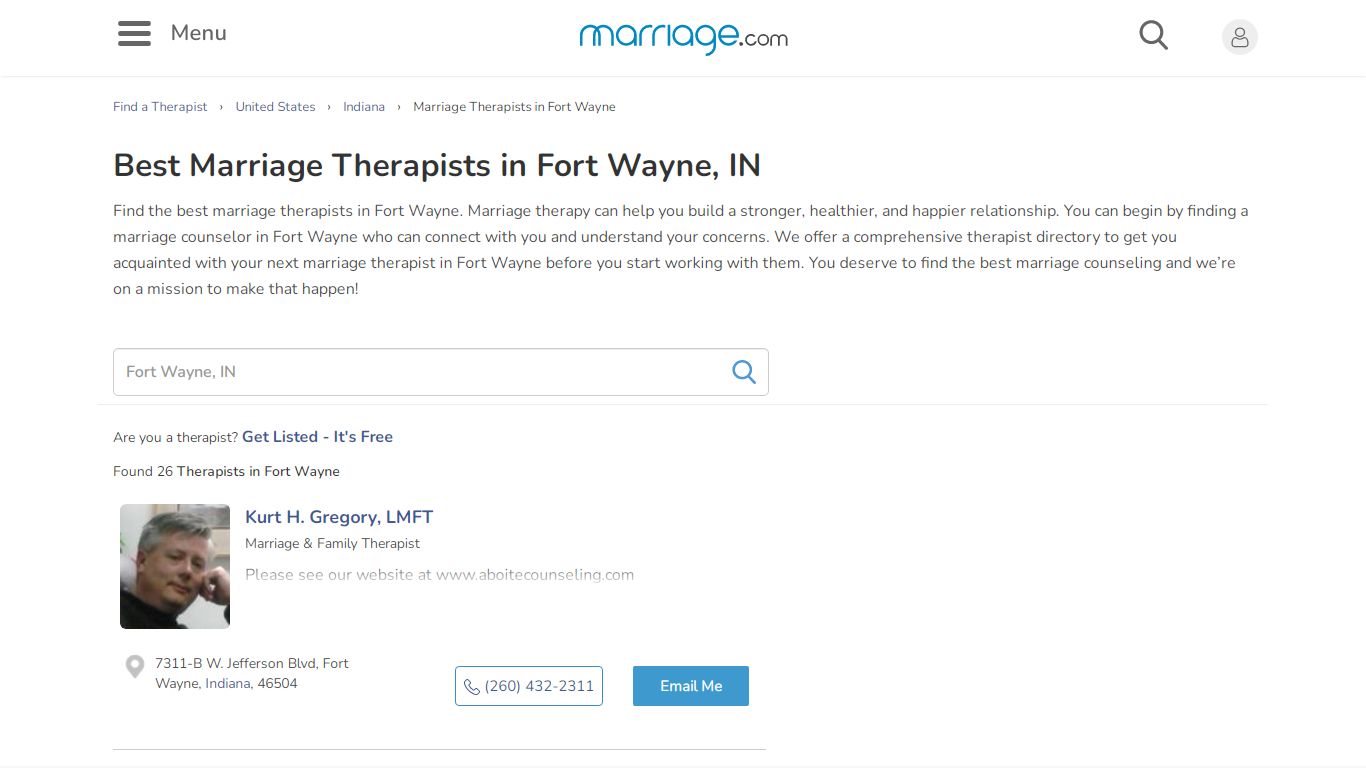 26 Best Marriage Therapists in Fort Wayne | Marriage Counseling Fort ...